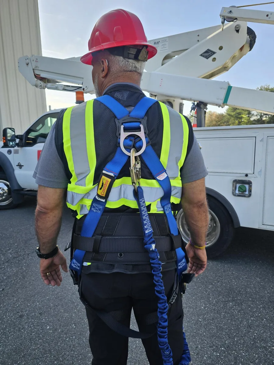 Five-point harness with work-positioning belt